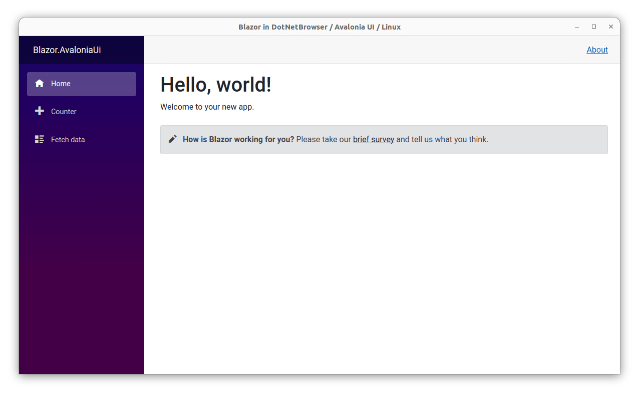 在 Linux 上的 Avalonia UI 上运行 Blazor 混合应用程序