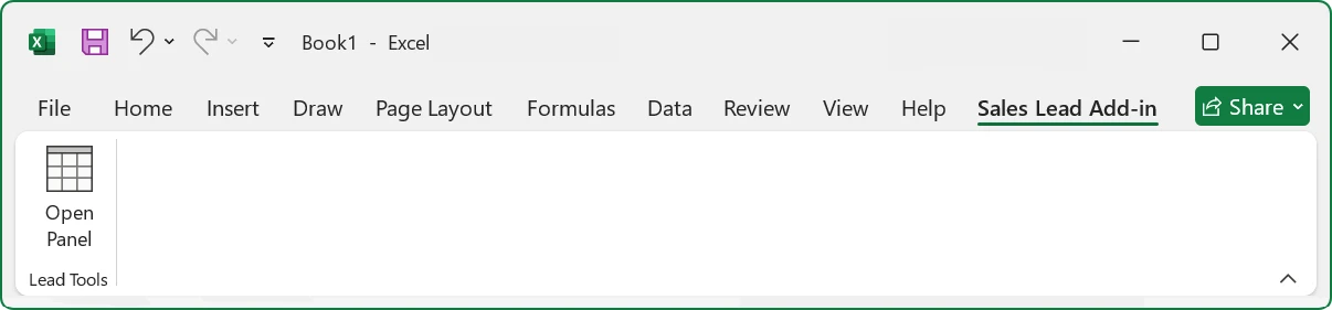 Excel 功能区中的自定义选项卡