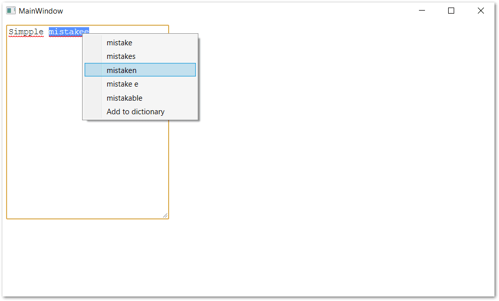 WPF Spell Checker Context Menu