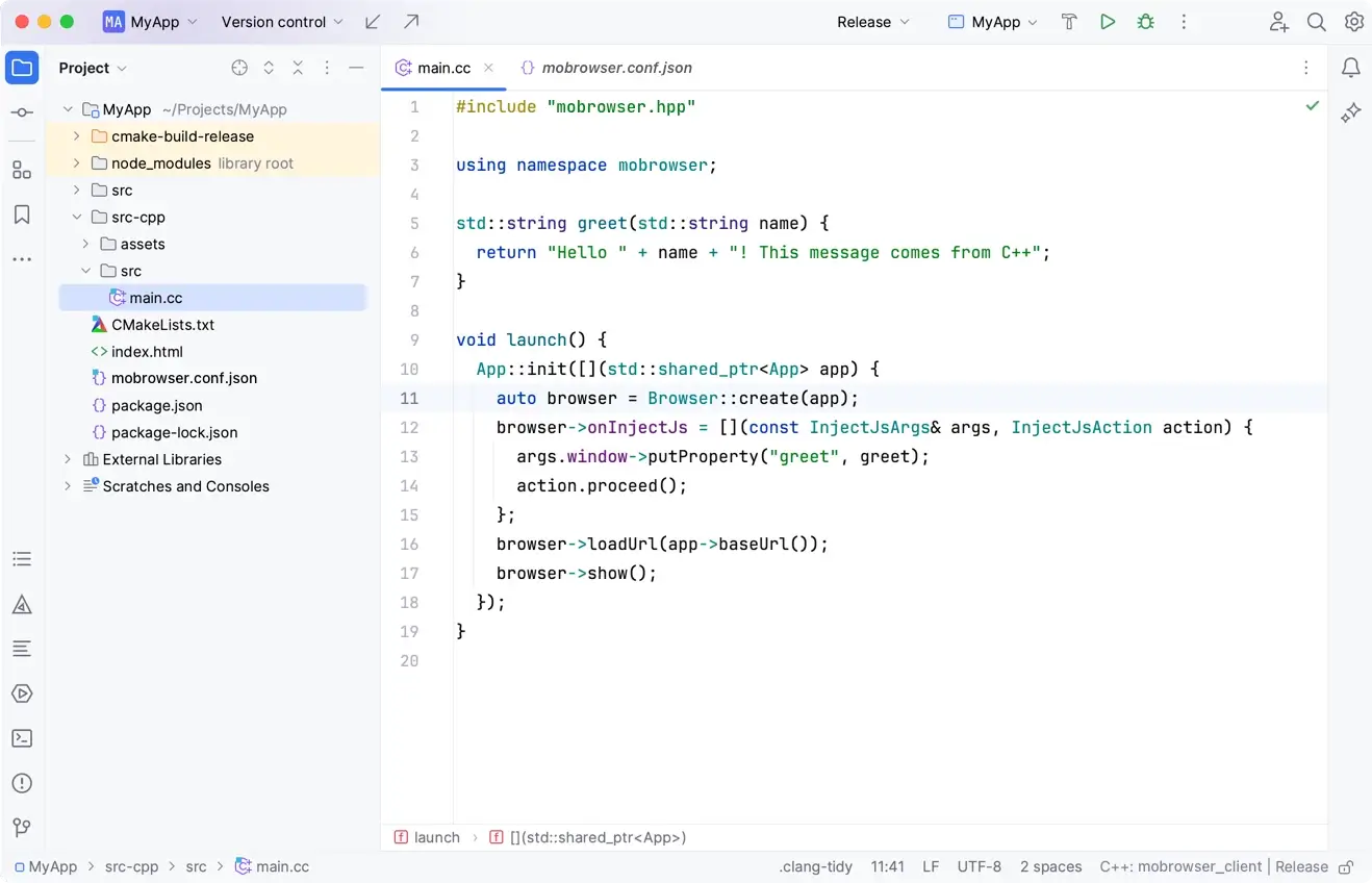 使用 C++ 实现应用程序业务逻辑