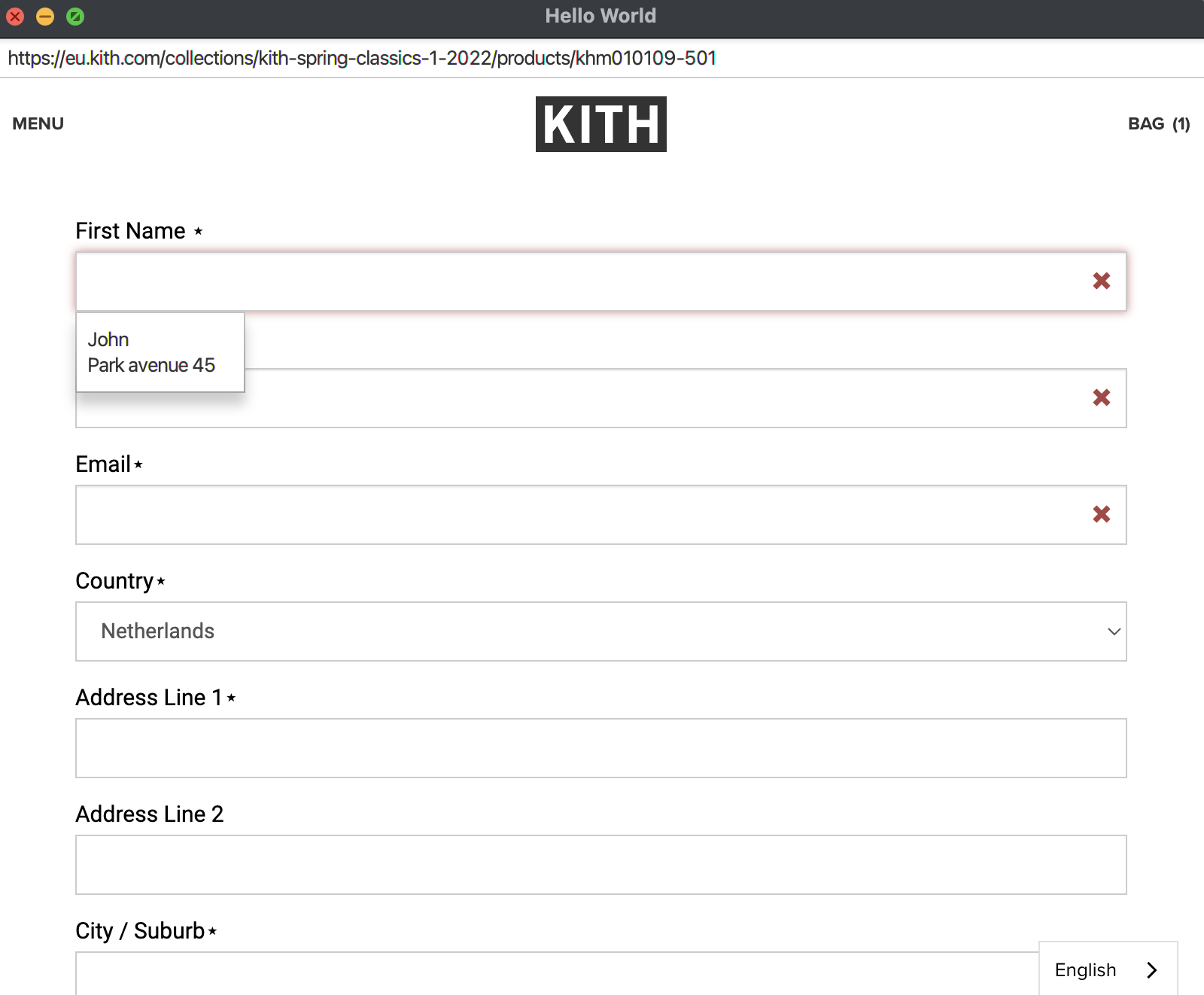 Web Form Autofill User Data