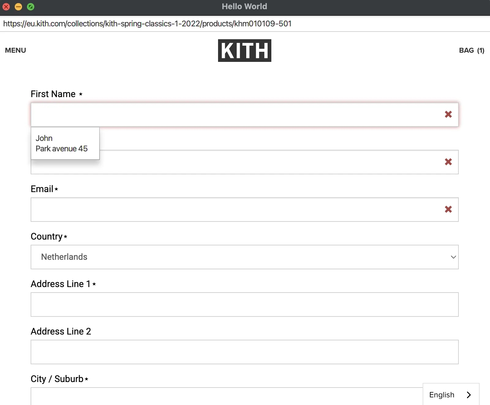 Web Form Autofill User Data