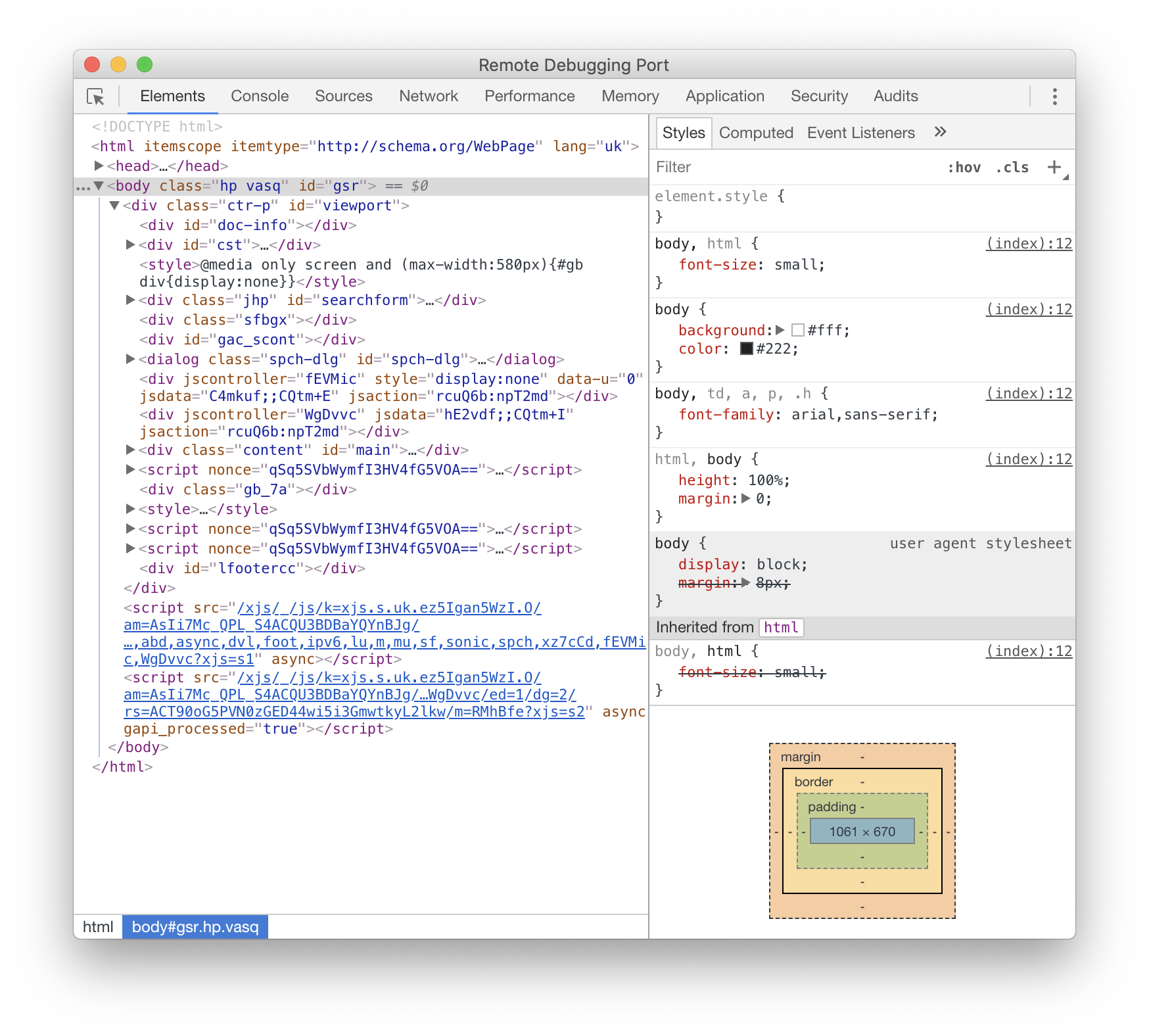 Remote Debugging Port