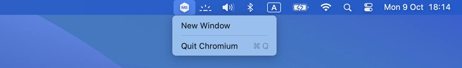 Tray menu macOS
