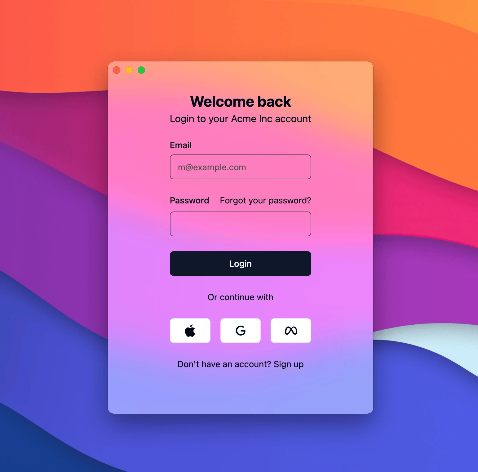 Window vibrancy effect on macOS